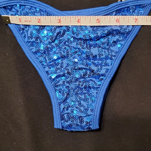 Competition/model/photo shoot sequins bikini, A-C cup-Royal Blue - Picture 7 of 9
